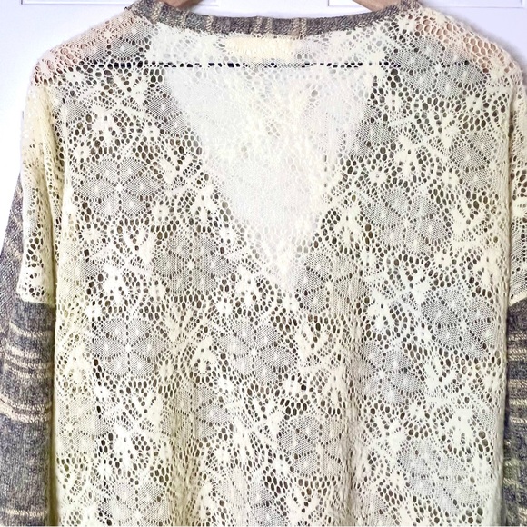 Anthropologie A’Reve Cottagecore Fairycore Ethereal Neutral Gauzy Lace Cardigan - Picture 9 of 14